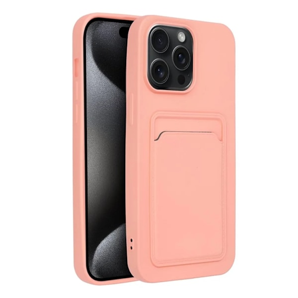 iPhone 15 Pro Max Mobilskal Korthållare - Rosa