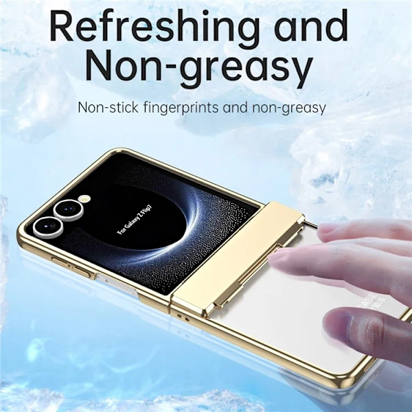 Mobilskal till Galaxy Z Flip7 Electroplating med skärmskydd - Silver Silver