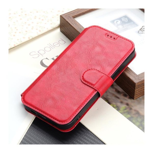 BOOM iPhone 14 Wallet Case Calfskin - punainen