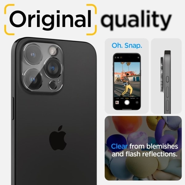 [2-PACK] Spigen iPhone 15 Pro/15 Pro Max Kameralinsskydd i Härdat Glas - Clear