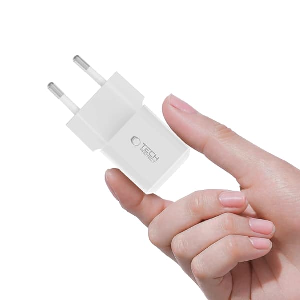 Tech-Protect Vægoplader USB-C 25W - Hvid Vit
