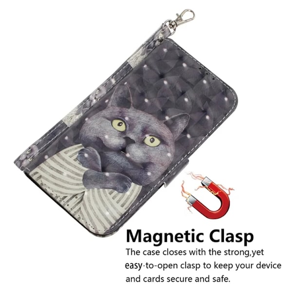 Sony Xperia 10 VI Konstläder Plånboksfodral 3D Pattern - Cat Svart