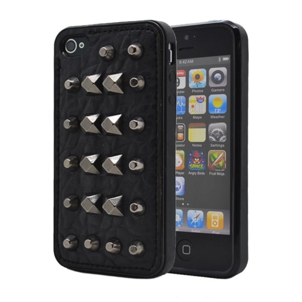 Studded leather pattern FlexiSkal till Apple iPhone 4S/4 (Point Mountains)