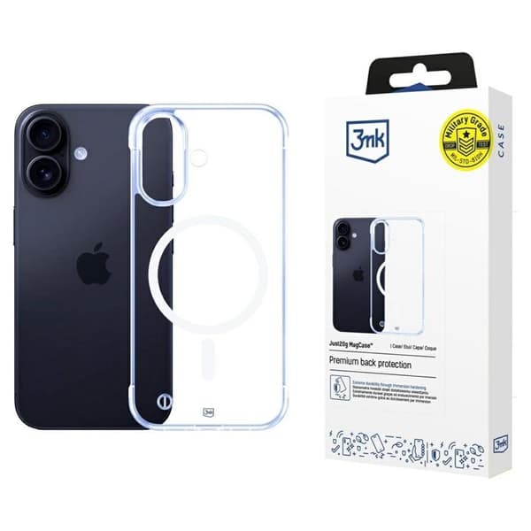 3MK Mobilskal till iPhone 16 Plus MagSafe Just20g - Clear Transparent