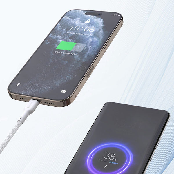 Dudao USB-C till USB-C kabel 240W 2m L9C Max - Vit Vit