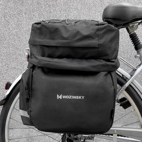 Wozinsky cykelbagagetaske med flasketaske og rem 60L