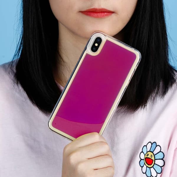 Liquid Neon Sand cover til iPhone Xs Max - Violet Lila