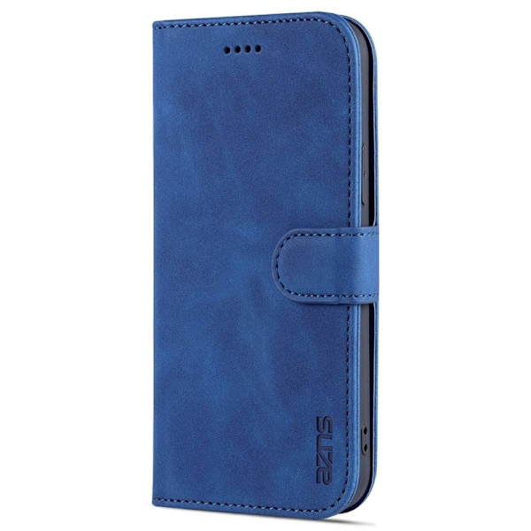 AZNS iPhone 14 Plus Plånboksfodral Konstläder - Stöttålig - Blå