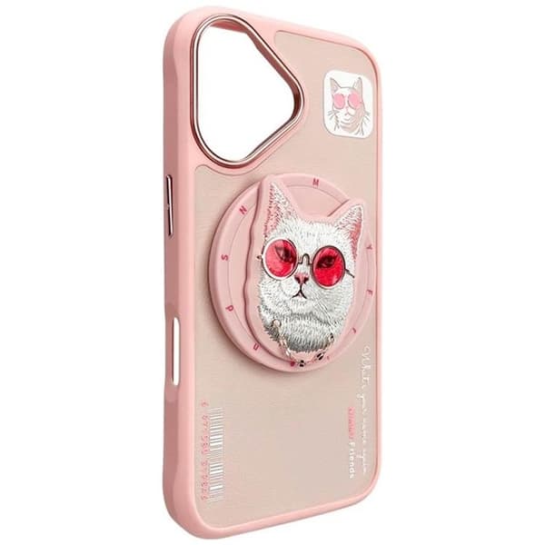 Nimmy Mobilskal till iPhone 16 MagSafe Glasses Cool Cat - Rosa Rosa