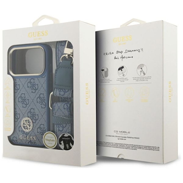 Guess Mobilskal till iPhone 17 Pro MagSafe 4G Strass Logo & Big Strap