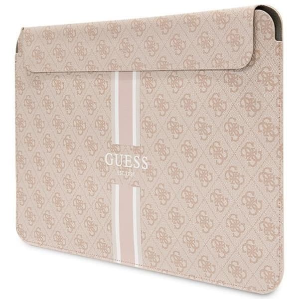 Guess Datafodral 16" Sleeve Printed Stripes - Rosa Svart
