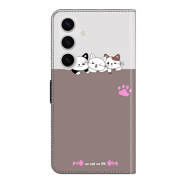 Samsung Galaxy S26 Plånboksfodral Fällbart Ställ Konstläder Mönster - Katter