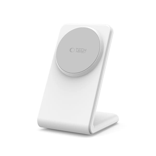 Tech-Protect QI 15W-A38 Magsafe Trådløs Oplader Magnetisk - Hvid Vit