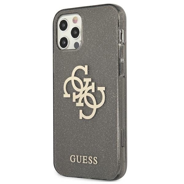 Guess iPhone 12 Pro Max Skal Glitter Logo - Musta Black