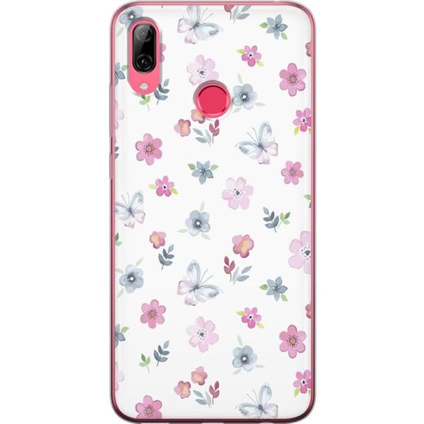 Mobilcover til Huawei Y7 (2019) med Blomster og sommerfugle