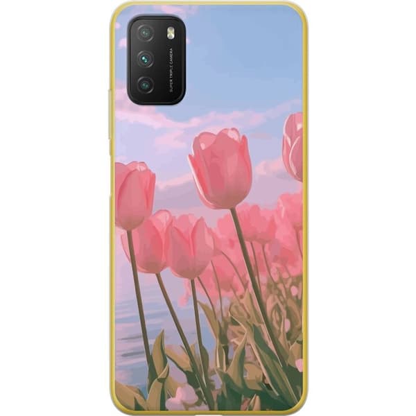 Mobilskal till Xiaomi Poco M3 med Rosa Tulpaner