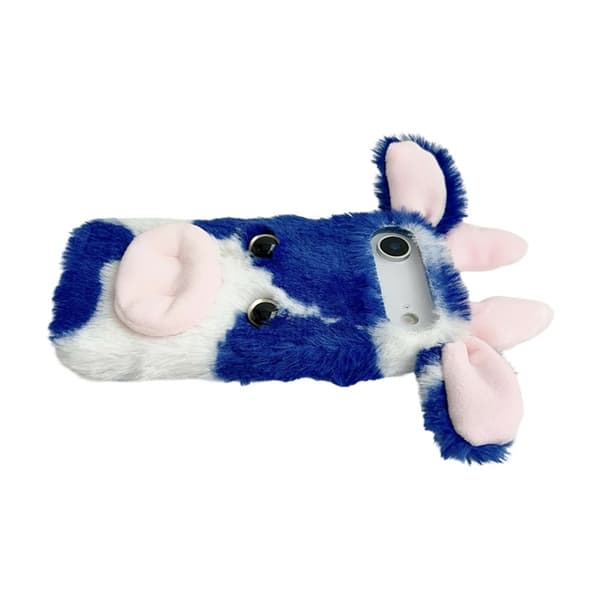Mobilskal till iPhone Air Fluffy Cute Cow Plush TPU - Blå Blå