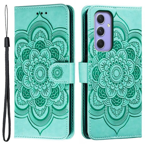 Samsung Galaxy S26 Plånboksfodral Konstläder Mandala Tryck - Grön