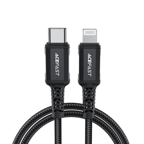 Acefast MFI USB Type-C - Lightning-kaapeli 30W 1,8m - musta