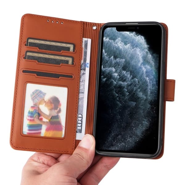 BETOPNICE iPhone 11 Pro Plånboksfodral Magnetiskt Konstläder - Brun