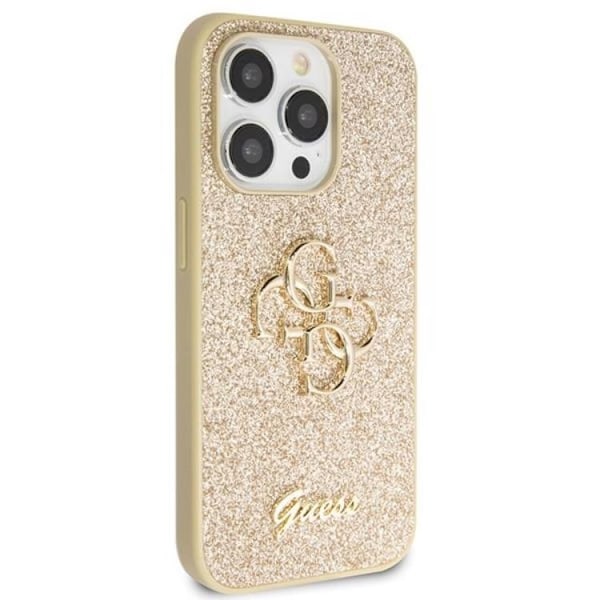 Guess iPhone 13 Pro/13 Mobilskal Glitter Script Big - Guld