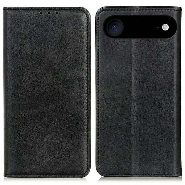 iPhone Air Plånboksfodral Äkta läder - Svart Svart