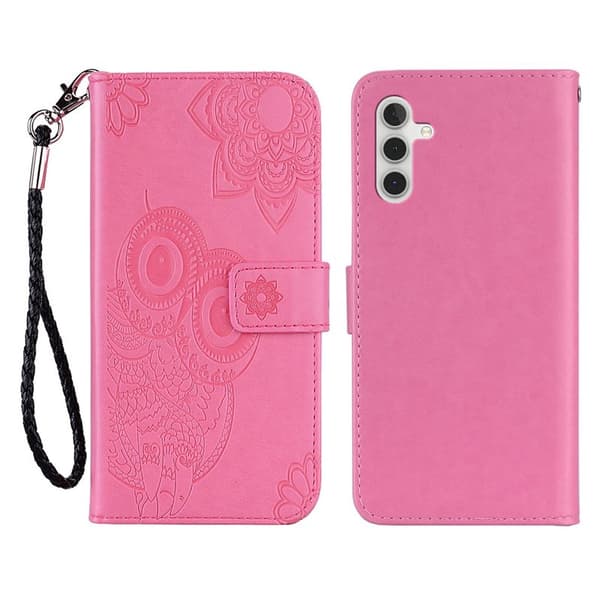Plånboksfodral för Samsung Galaxy S26 Plus Konstläder med rem - Rosa