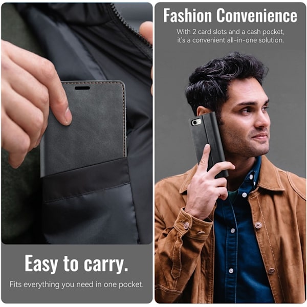 Caseme iPhone 16e Plånboksfodral RFID Blocking - Svart Svart