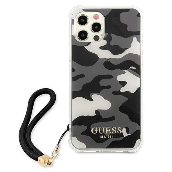 Guess iPhone 12 Pro Max Skal Camo Collection - Musta Black