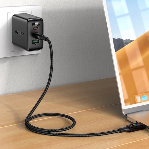 Acefast USB-C till USB-C kabel 1.2m 100W - Svart Svart
