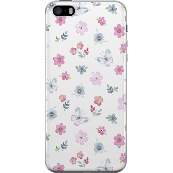 Mobilskal till Apple iPhone SE (2016) med Blommor och fjärillar