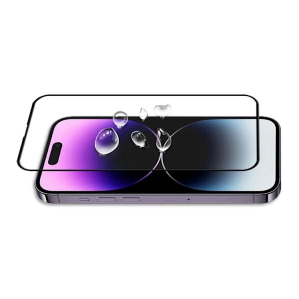 Mocolo iPhone 15 Pro Max Härdat Glas Skärmskydd Silk Printing - Svart Svart