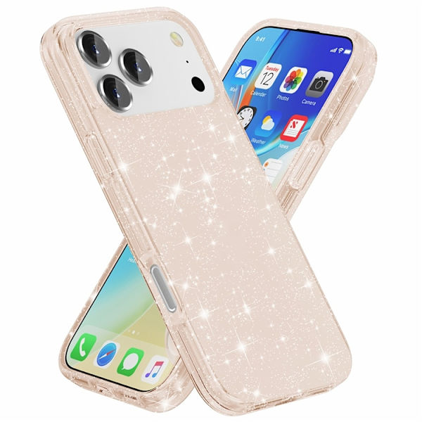 AMORUS Mobilskal till iPhone 17 Pro Max Shockproof - GlitterGuld Guld