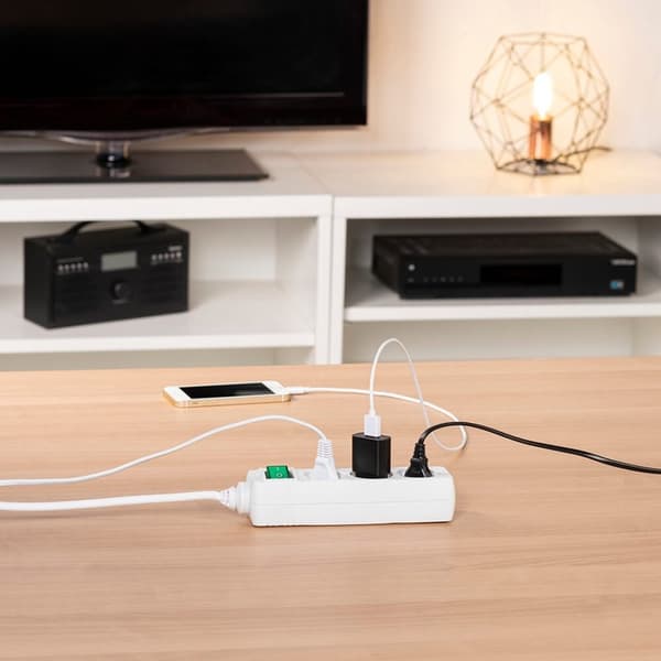 HAMA strømfordelingsenhed 3-vejs switch Hvid 1,4m