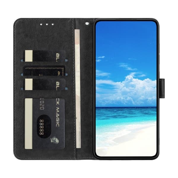 Samsung Galaxy A57 Plånboksfodral Konstläder Flip Skydd - Svart