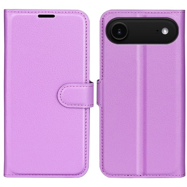 AMORUS iPhone Air Konstläder Plånboksfodral Flipstativ Litchi - Lila Lila