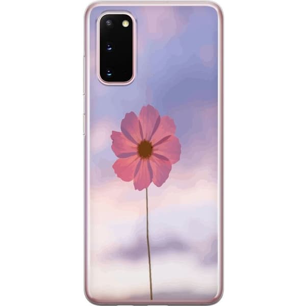 Telefontaske til Samsung Galaxy S20 med Lyserød Blomst