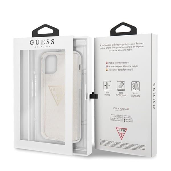 Guess Taske til iPhone 11 Pro Glitter Triangle - Guld Yellow