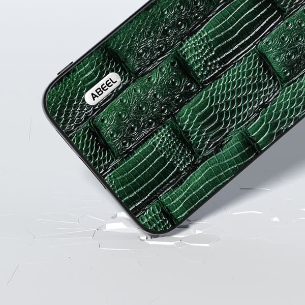 ABEEL Samsung Galaxy S23 FE Plånboksfodral Mahjong Grön Äkta Läder