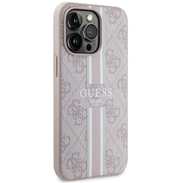 Guess iPhone 13 Pro/13 Mobilskal MagSafe 4G Printed Stripes - Pinkki Rosa