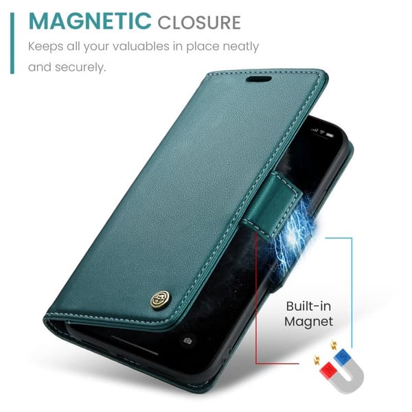 CASEME Series Ställbar Plånboksfodral Konstläder iPhone 11 Pro Grön