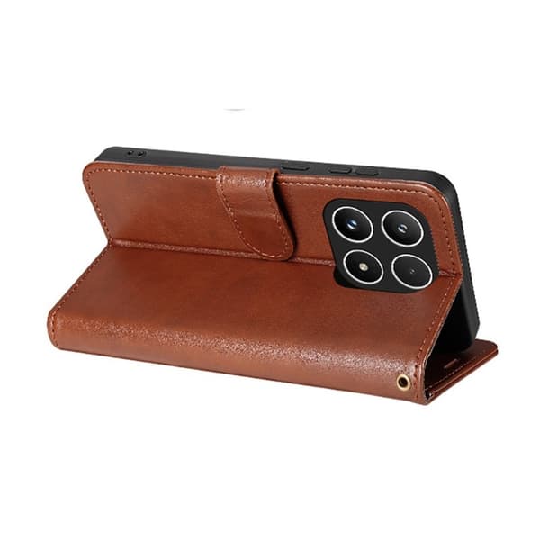 AZNS Xiaomi 15T Plånboksfodral Anti-Scratch Konstläder - Brun