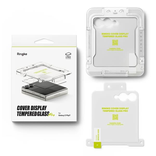 Ringke [2-Pack] Galaxy Z Flip 7 Härdat Glas Skärmskydd - Clear Transparent