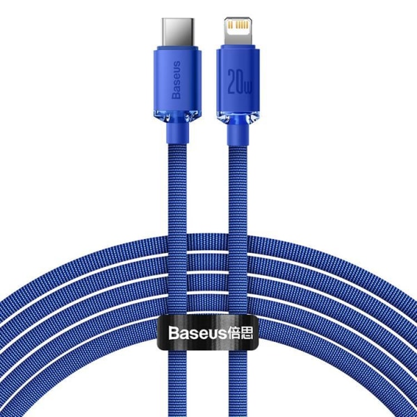 Baseus Crystal USB-C til Lightning 20W Kabel 2m - Blå