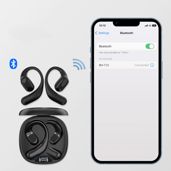 Choetech On-ear Trådlösa Hörlurar TWS OWS - Svart Black