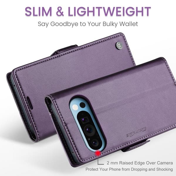 CASEME Plånboksfodral Konstläder för Google Pixel 9 Pro XL - Lila