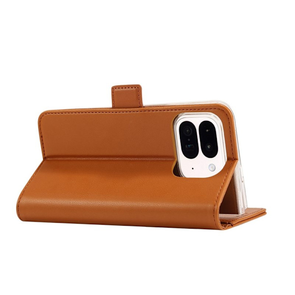 ABEEL Style A02 Konstläder Plånboksfodral för Google Pixel 9 Pro Khaki
