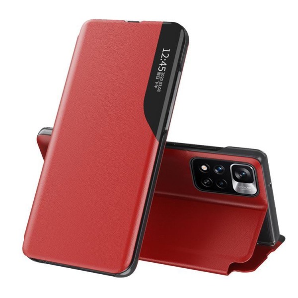 Eco Leather View Case Xiaomi Poco M4 Pro 5G - punainen