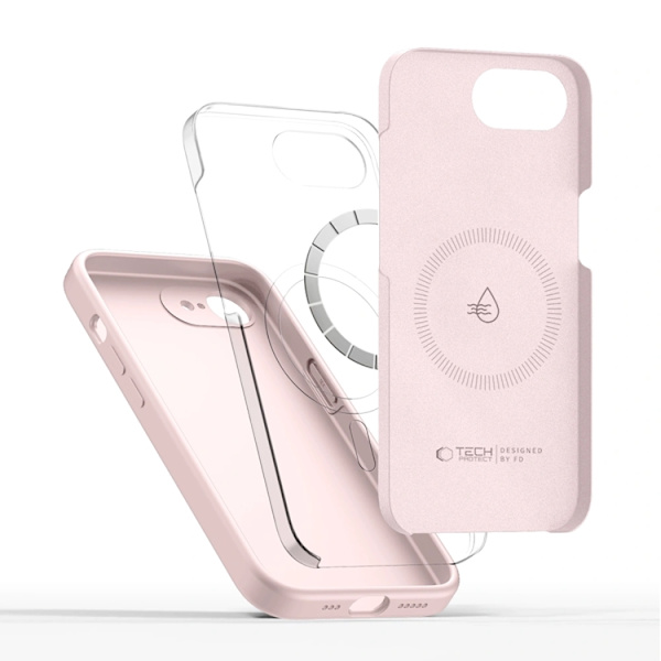 Tech-Protect Mobilskal För iPhone 16e/17e Magsafe Silikon - Rosa Pearl Rosa