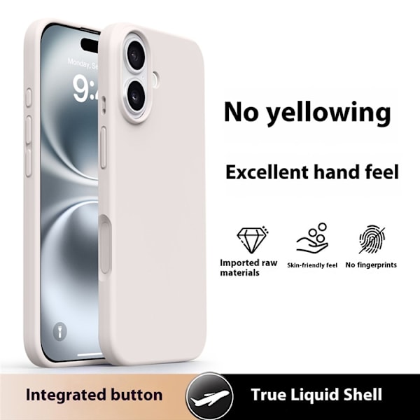 Mobilskal till iPhone 17 Silikon Microfiber Lining - Antikvit Vit